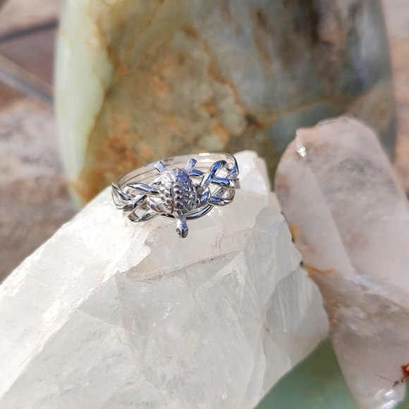 4-Band TURTLE Puzzle Ring, 925 Sterling Silver - Picture 2 of 11